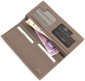 Шкіряний жіночий гаманець кольору тауп KARYA 102723