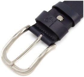 Ремень синего цвета из гладкой кожи Grande Pelle (43227)