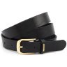 Женский ремень из итальянской кожи с пряжкой золотого цвета Gherardini 30124 черный фото №1 Женский ремень из итальянской кожи с пряжкой золотого цвета Gherardini 30124 черный modnotak фото - 1