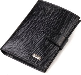Вертикальний чоловічий гаманець середнього розміру з натуральної шкіри з тисненням CANPELLINI (2463223)