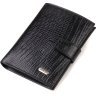 Вертикальний чоловічий гаманець середнього розміру з натуральної шкіри з тисненням CANPELLINI (2463223) - 1
