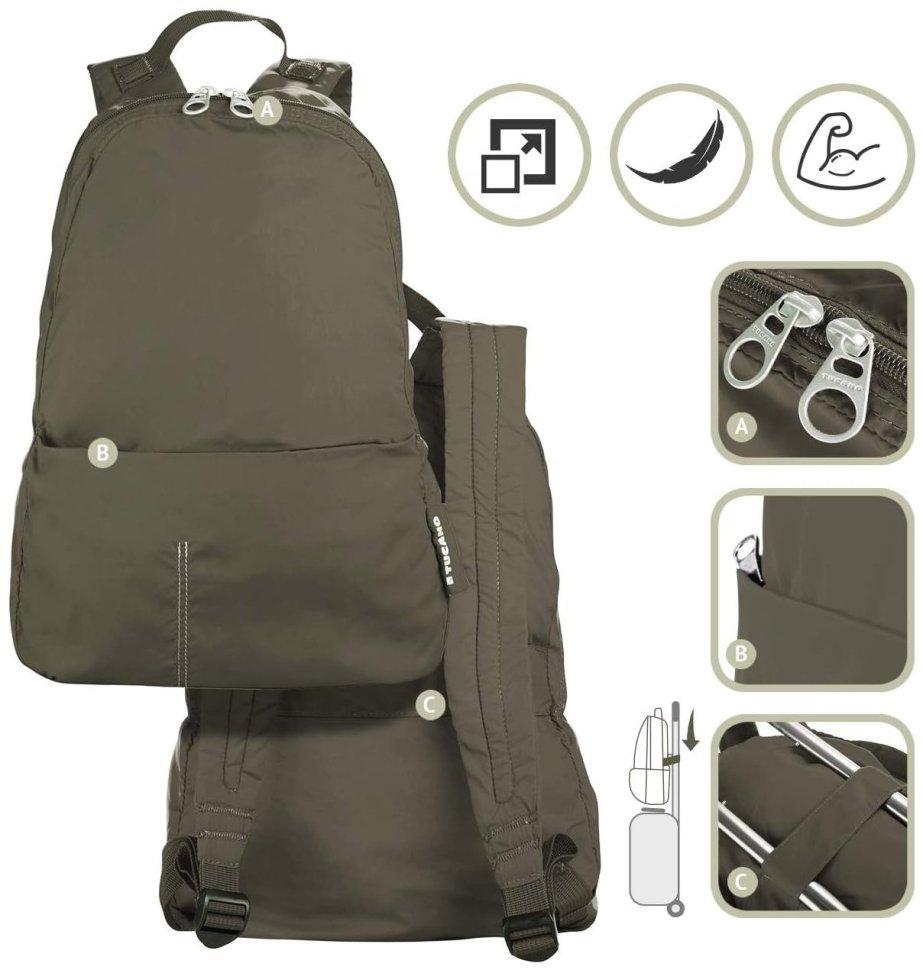 Рюкзак розкладний Tucano Compatto Eco XL, темно зелений modnotak фото №5