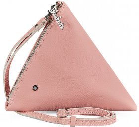 Шкіряна жіноча сумка-косметичка рожевого кольору BlankNote Піраміда (12717)