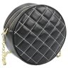 Чорна кругла жіноча сумка-кроссбоді з натуральної шкіри зі світлим рядком Riche (21555) - 1