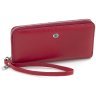 Горизонтальный женский кошелек из натуральной кожи красного цвета на молнии ST Leather 73823 - 1