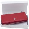 Горизонтальный женский кошелек из натуральной кожи красного цвета на молнии ST Leather 73823 - 7