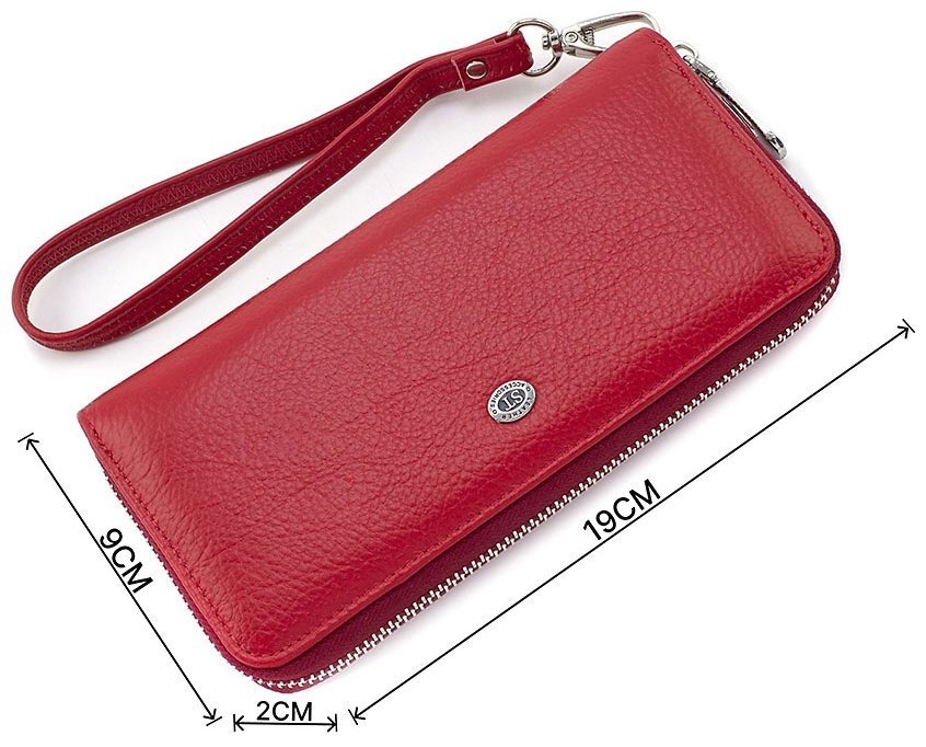 Горизонтальный женский кошелек из натуральной кожи красного цвета на молнии ST Leather 73823 фото №3 Горизонтальный женский кошелек из натуральной кожи красного цвета на молнии ST Leather 73823 modnotak фото №3