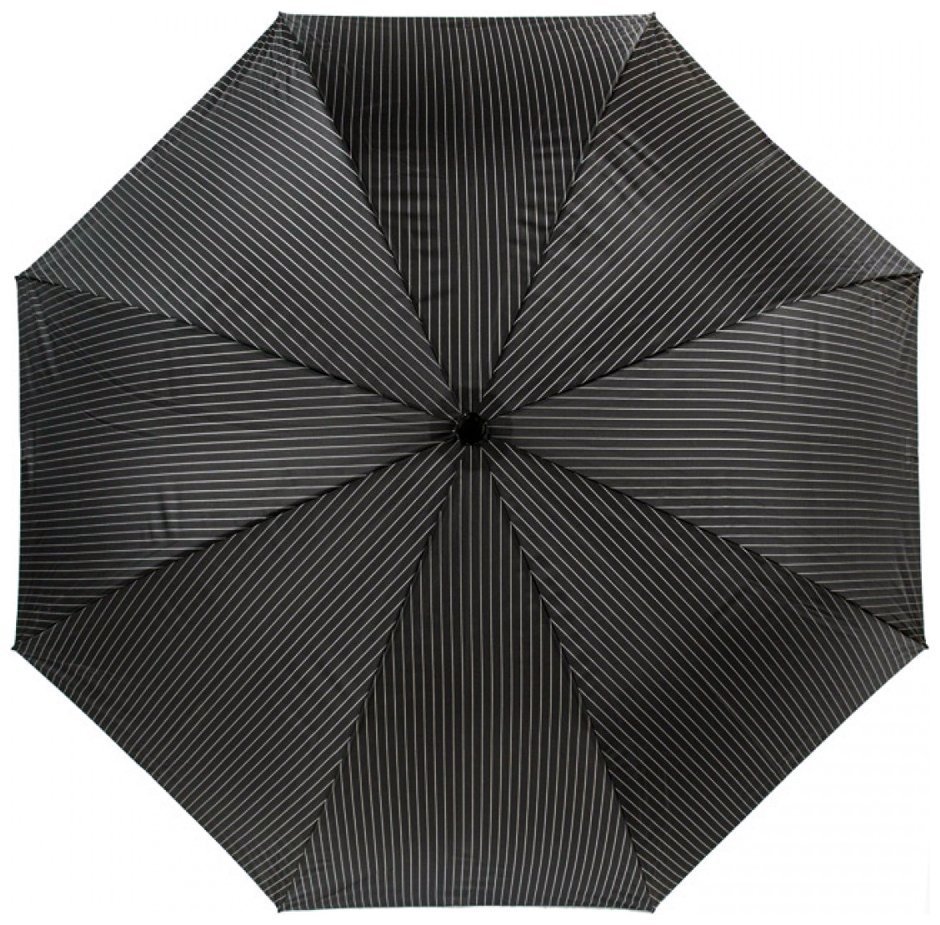 Мужской зонт-трость Fulton Knightsbridge-2 G451 Black Steel (полуавтомат, черный с серой полоской, каучуковая ручка) 93823 modnotak фото №4