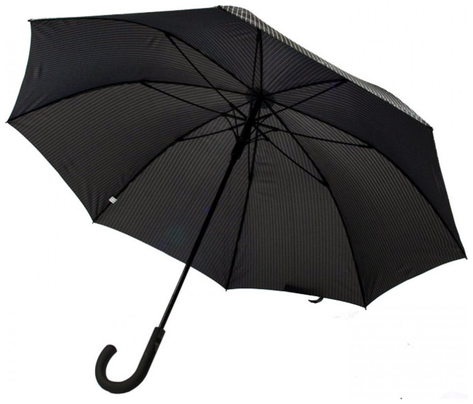 Мужской зонт-трость Fulton Knightsbridge-2 G451 Black Steel (полуавтомат, черный с серой полоской, каучуковая ручка) 93823 modnotak фото №5