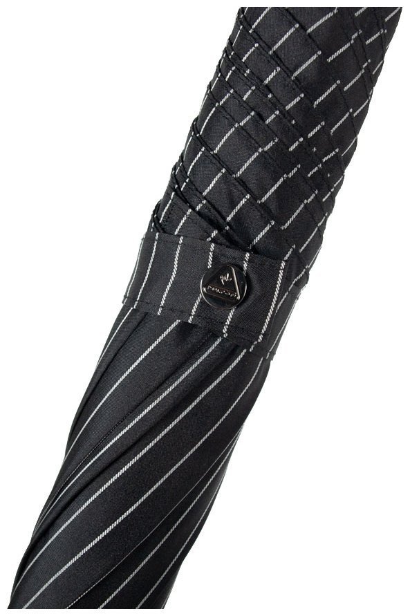 Мужской зонт-трость Fulton Knightsbridge-2 G451 Black Steel (полуавтомат, черный с серой полоской, каучуковая ручка) 93823 modnotak фото №10