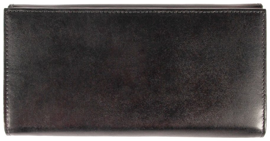 Місткий жіночий гаманець з натуральної гладкої шкіри чорного кольору Ashwood V63 94023 на кнопці modnotak фото №2