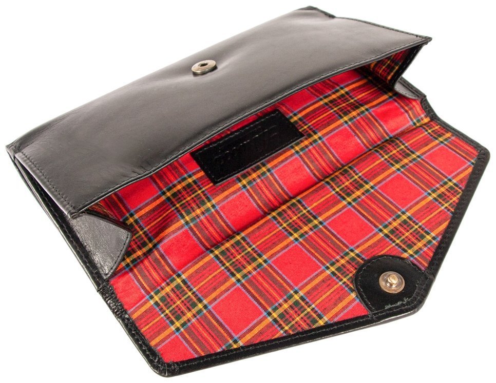 Місткий жіночий гаманець з натуральної гладкої шкіри чорного кольору Ashwood V63 94023 на кнопці modnotak фото №5