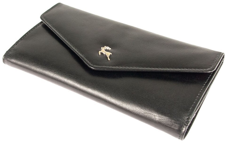 Місткий жіночий гаманець з натуральної гладкої шкіри чорного кольору Ashwood V63 94023 на кнопці modnotak фото №7