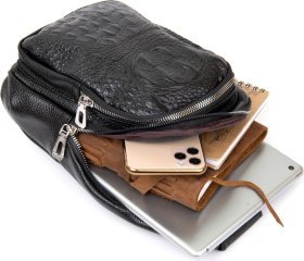 Мужская сумка через плечо из кожзаменителя с тиснением под кожу рептилии Vintage (20506)