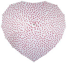 Женский зонт-трость Fulton L909-041031 Heart Walker-1 Mini Hearts (Белый с принтом сердечек, меняющий цвет) 94323