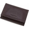 Коричневий гаманець з натуральної шкіри з тисненням під змію Tony Bellucci (10753) - 3