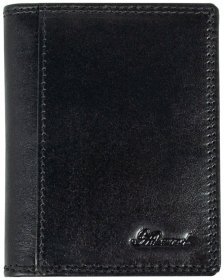 Кожаный мужской картхолдер черного цвета Ashwood 94423