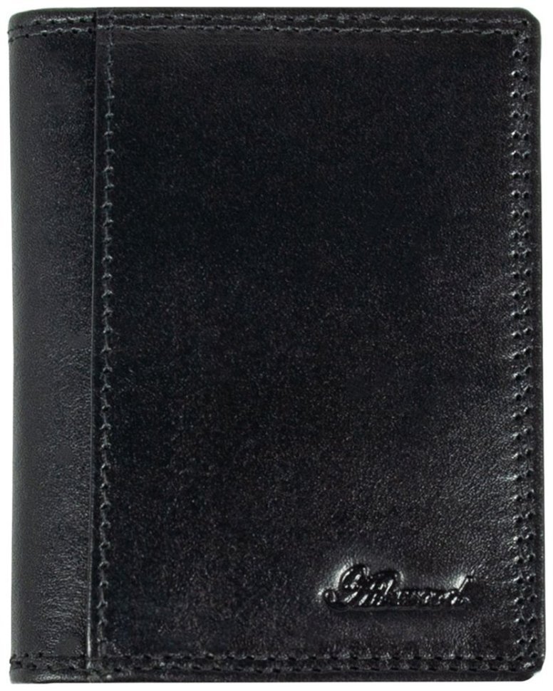 Кожаный мужской картхолдер черного цвета Ashwood 94423 modnotak фото №1