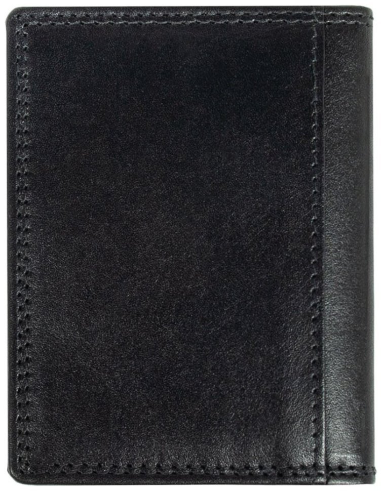 Кожаный мужской картхолдер черного цвета Ashwood 94423 modnotak фото №2