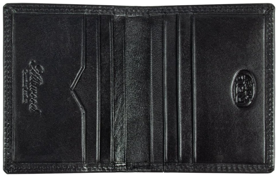 Кожаный мужской картхолдер черного цвета Ashwood 94423 modnotak фото №3