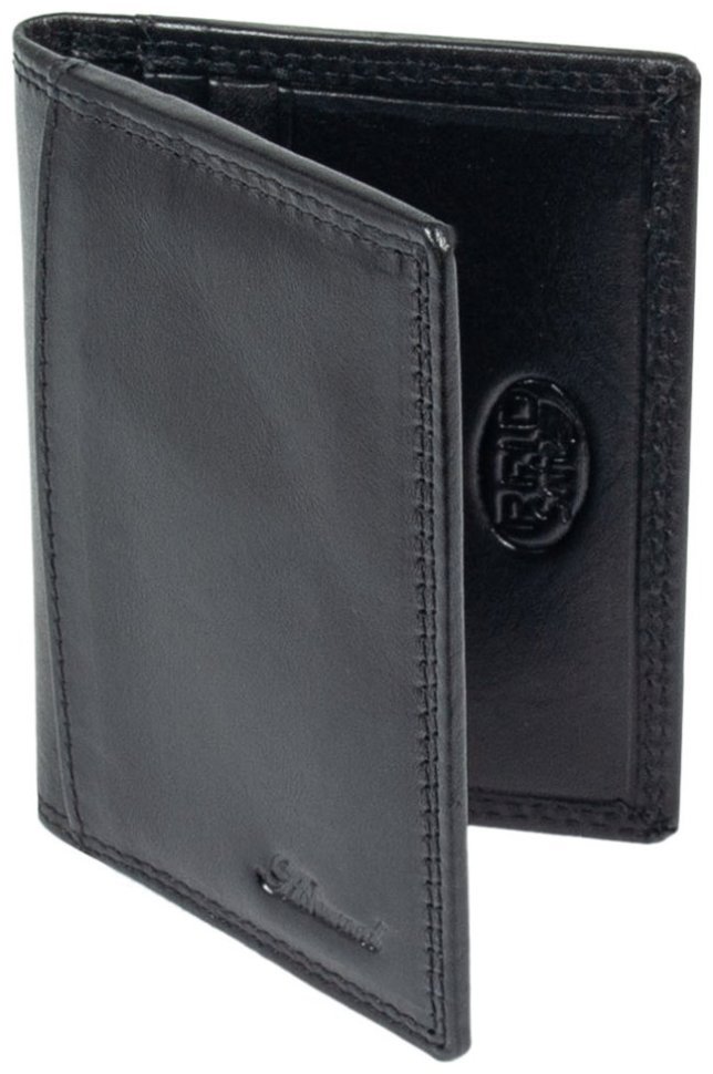 Кожаный мужской картхолдер черного цвета Ashwood 94423 modnotak фото №4