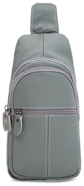 Кожаная женская сумка слинг серого цвета Borsa Leather 104523 modnotak фото №1