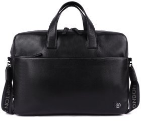 Велика чоловіча сумка зі шкіри флотар для ноутбука Brampton London Commandeer 94523 (чорного кольору, до 15")