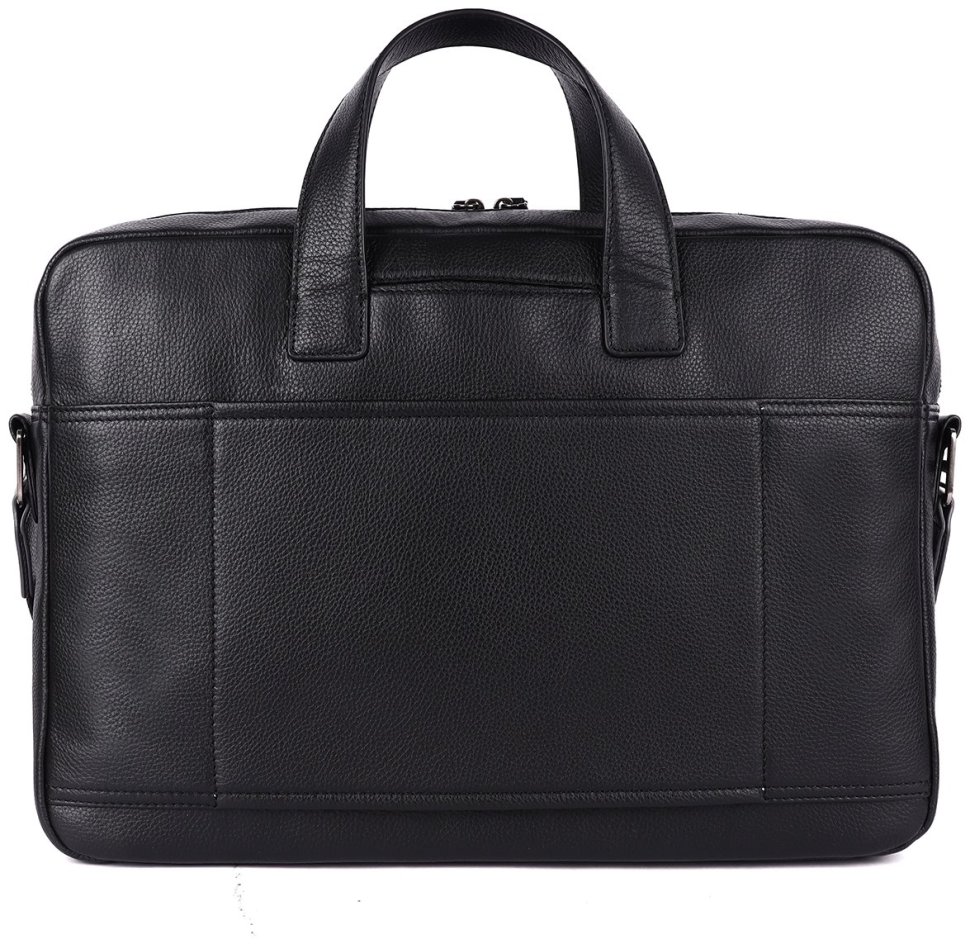 Большая мужская сумка из кожи флотар для ноутбука Brampton London Commandeer 94523  (черного цвета, до 15") modnotak фото №4