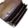 Коричневый кожаный мужской портфель классического стиля с навесным клапаном Desisan (19114) - 4