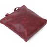 Бордова жіноча сумка-шоппер із якісної вінтажної шкіри Shvigel (16350) - 3