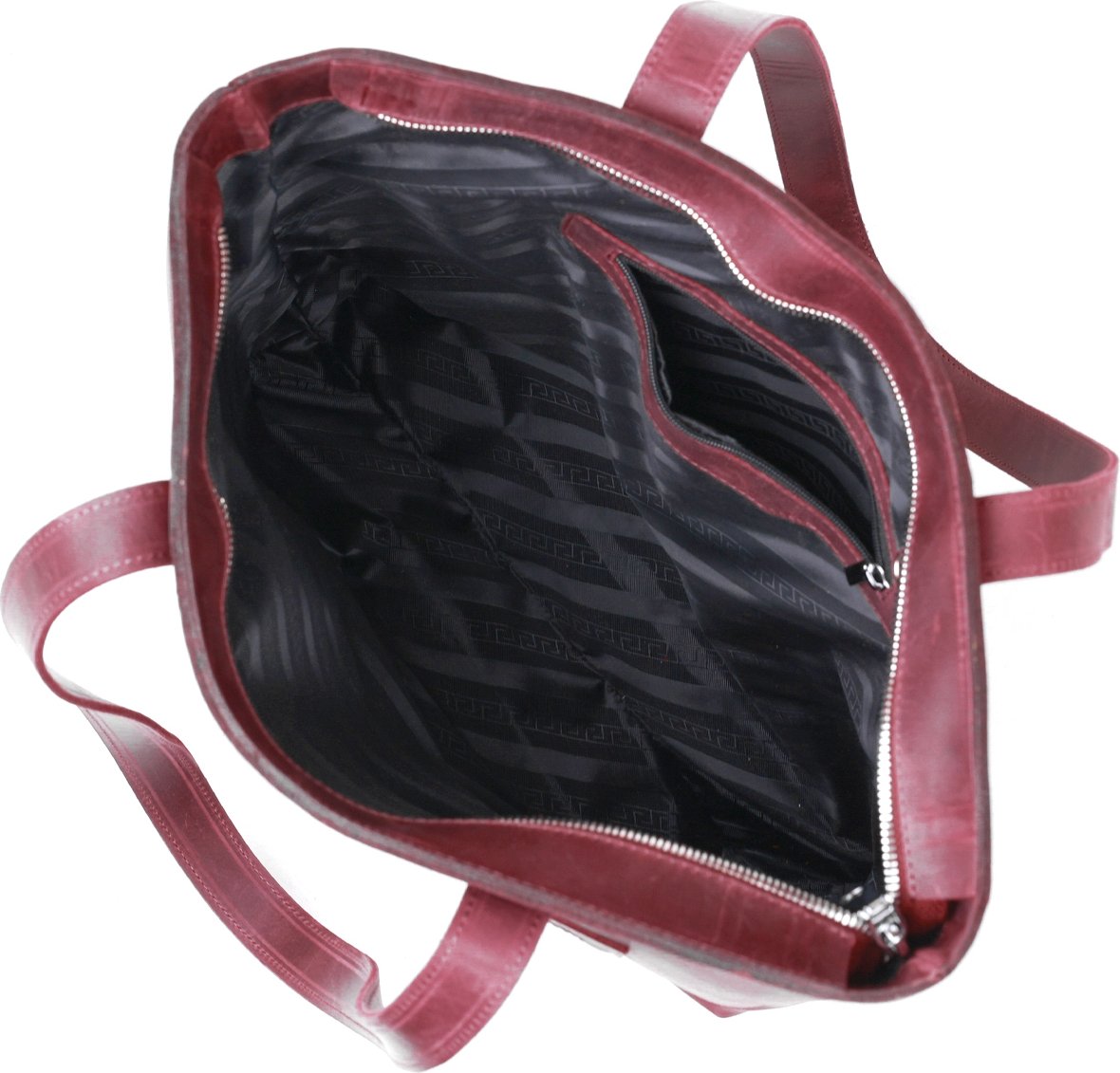 Бордовая женская сумка-шоппер из качественной винтажной кожи Shvigel (16350)