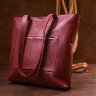 Бордовая женская сумка-шоппер из качественной винтажной кожи Shvigel (16350) - 9