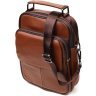 Мужская сумка-барсетка небольшого размера из натуральной кожи коричневого цвета Vintage 2421951 - 1