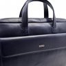 Качественная деловая сумка из натуральной кожи синего цвета - DESISAN (11558) - 6