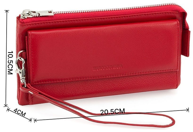 Червоний шкіряний гаманець-клатч Marco Coverna (17841) modnotak фото №3