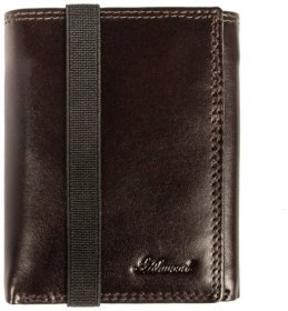 Мужской кошелек из натуральной гладкой кожи на резинке с RFID-защитой Ashwood 1265 VT коричневого цвета 95423