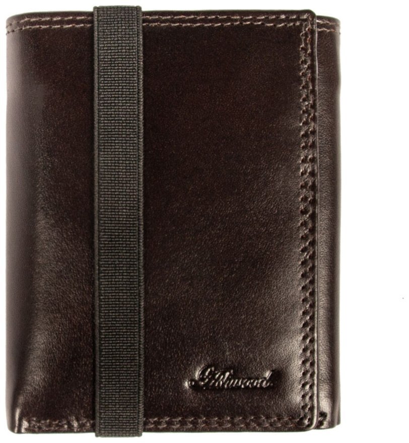 Мужской кошелек из натуральной гладкой кожи на резинке с RFID-защитой Ashwood 1265 VT коричневого цвета 95423 фото №1 Мужской кошелек из натуральной гладкой кожи на резинке с RFID-защитой Ashwood 1265 VT коричневого цвета 95423 modnotak фото №1