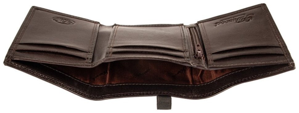 Мужской кошелек из натуральной гладкой кожи на резинке с RFID-защитой Ashwood 1265 VT коричневого цвета 95423 фото №4 Мужской кошелек из натуральной гладкой кожи на резинке с RFID-защитой Ashwood 1265 VT коричневого цвета 95423 modnotak фото №4