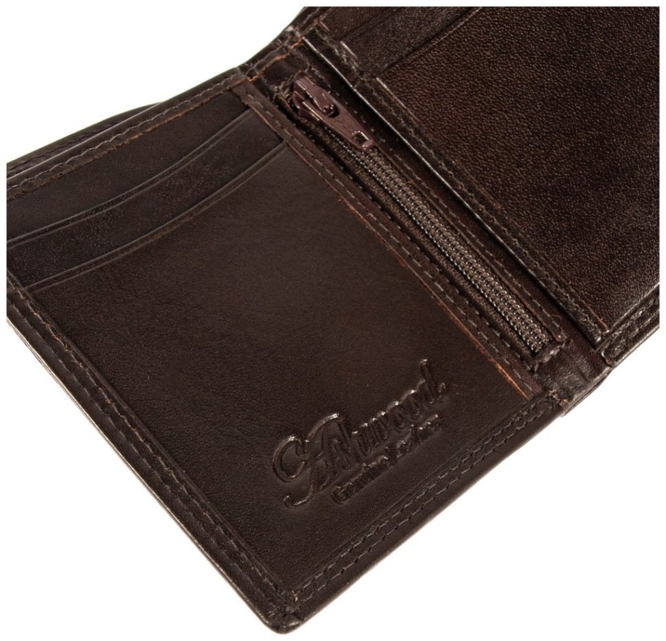 Мужской кошелек из натуральной гладкой кожи на резинке с RFID-защитой Ashwood 1265 VT коричневого цвета 95423 фото №5 Мужской кошелек из натуральной гладкой кожи на резинке с RFID-защитой Ashwood 1265 VT коричневого цвета 95423 modnotak фото №5