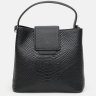Жіноча шкіряна сумка в чорному кольорі з фактурою під рептилію Ricco Grande (21289) - 3