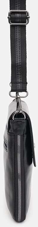 Небольшая мужская сумка из гладкой кожи черного цвета Ricco Grande (56023)