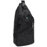 Черная мужская сумка-рюкзак из текстиля с принтом Monsen (19427) - 1