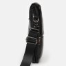 Мужская кожаная черная сумка на плечо с фиксацией на клапан Borsa Leather (21315) - 4