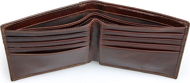 Коричневе чоловіче портмоне з натуральної шкіри без фіксації Vintage (2414374)