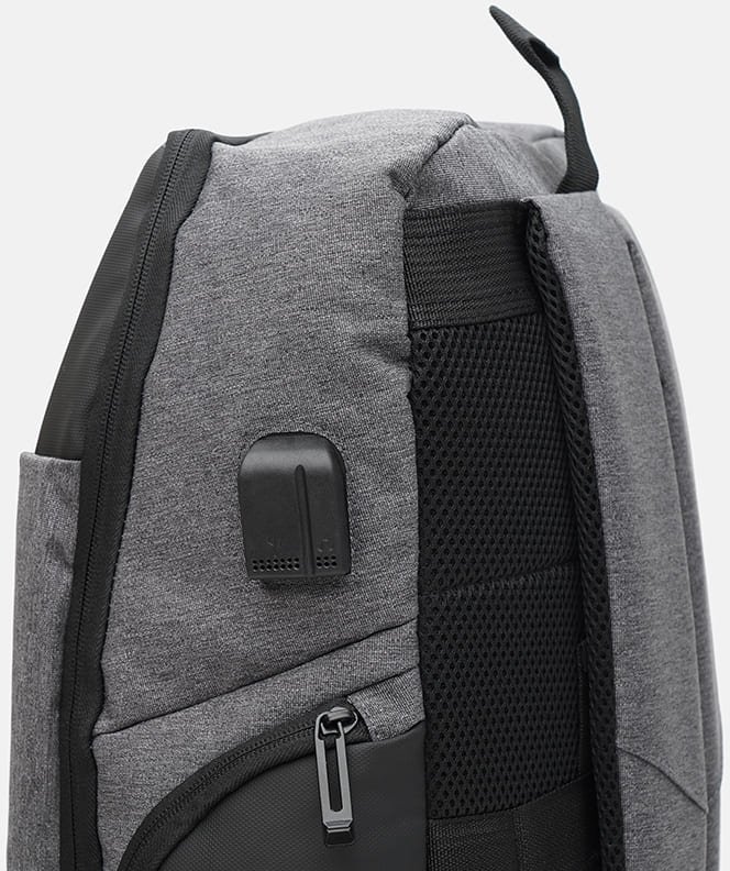 Серый текстильный мужской рюкзак с отсеком под ноутбук Monsen (56223)