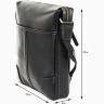 Классическая наплечная сумка планшет из гладкой кожи черного цвета VATTO (11864) - 10