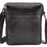 Классическая наплечная сумка планшет из гладкой кожи черного цвета VATTO (11864) - 4