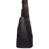 Мужская сумка-слинг в коричневом цвете из натуральной кожи с выраженной фактурой Keizer (19344) - 3
