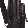Мужская сумка-слинг в коричневом цвете из натуральной кожи с выраженной фактурой Keizer (19344) - 4
