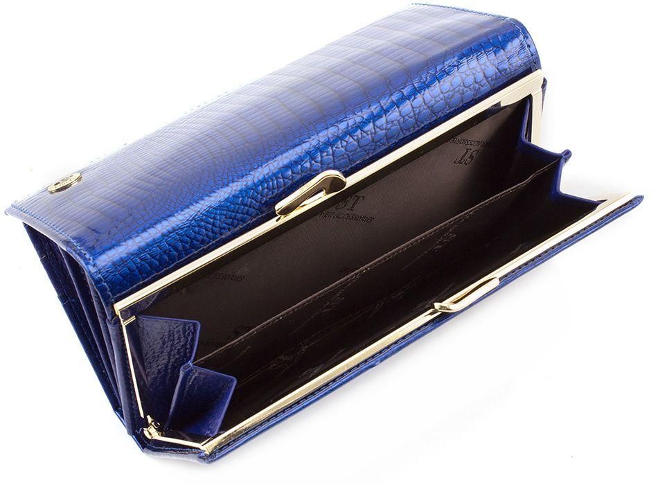 Женский лаковый кошелек синего цвета ST Leather (16282)